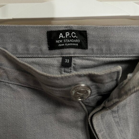 A.P.C. Mid-Rise Gray Straight Leg Jeans - Picture 3 of 4